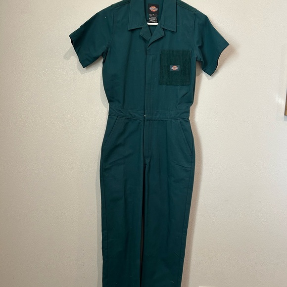 Dickies forest green reworked corduroy accent coveralls XS - Picture 2 of 5